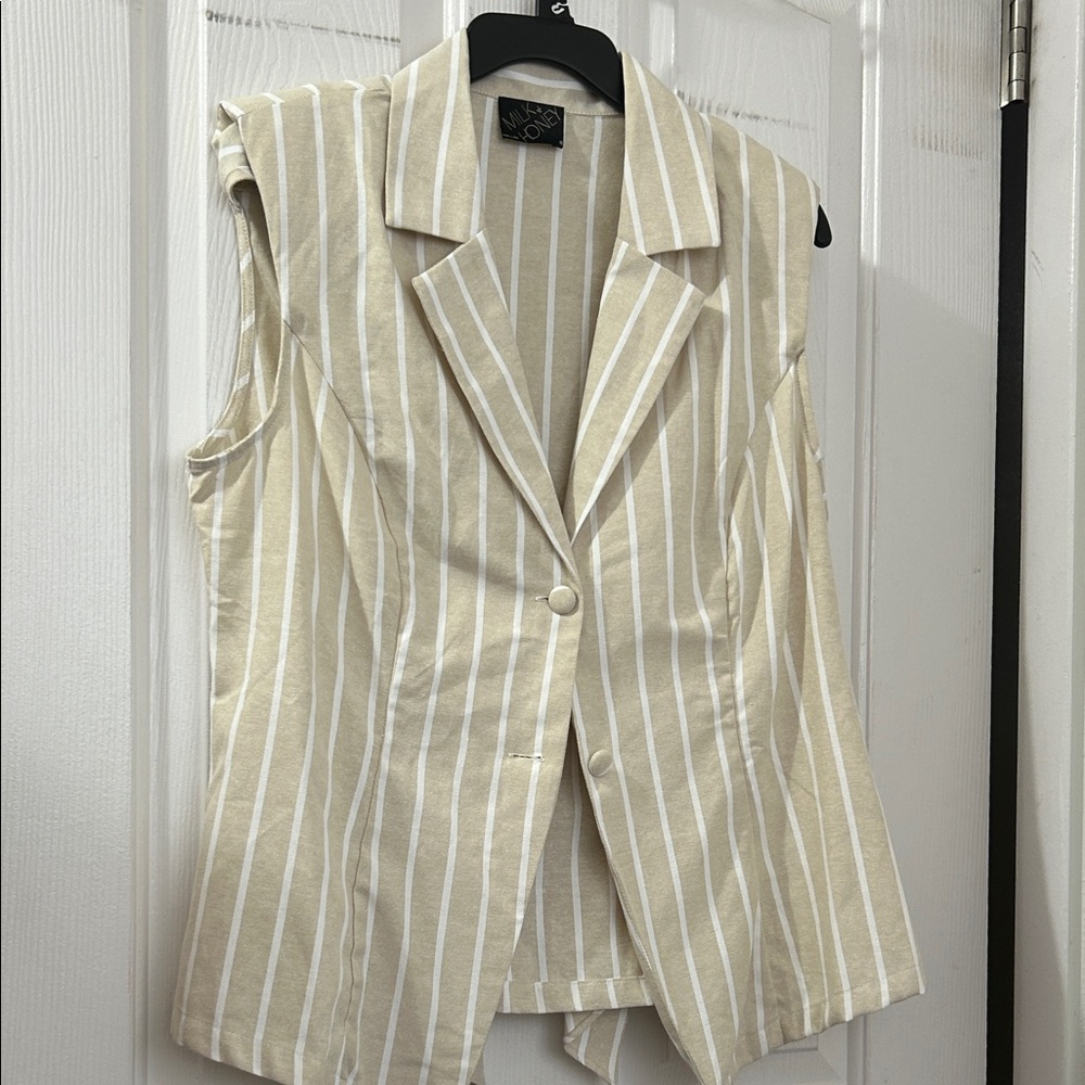 Striped Beige Vest